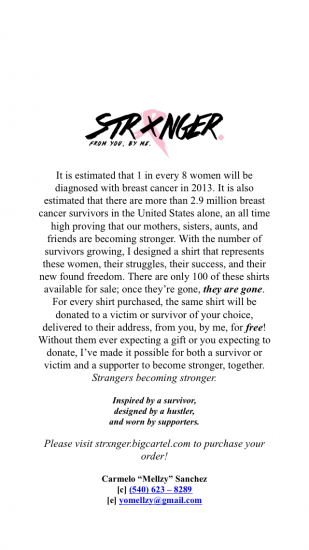 Mellzy “STRxNGER” Breast Cancer Charity Project