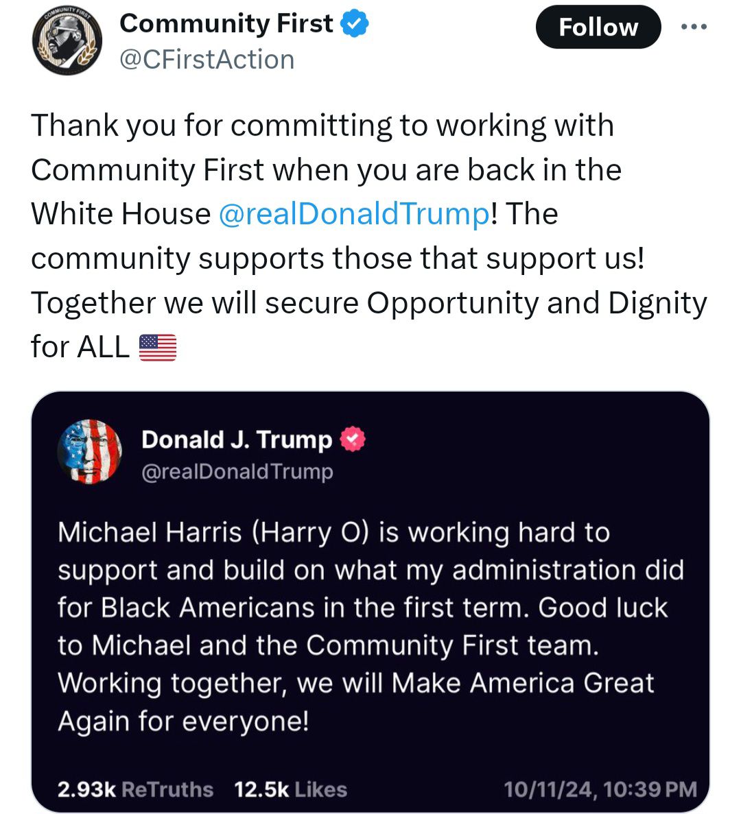 Community First Responded To Trump’s Support of Community First